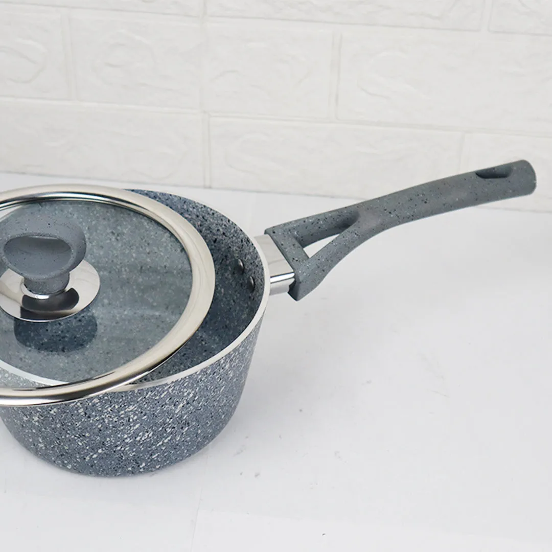 18cm Non Stick Marble Coated Signature Sauce Pan - Grey
