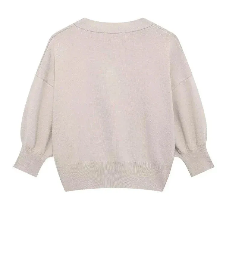 Ailsa - Elegant V-neck cardigan top