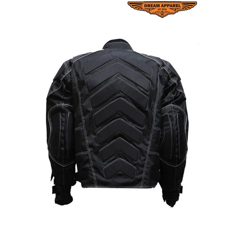 Men's Motorcycle Jacket With Mesh & Nylon Material